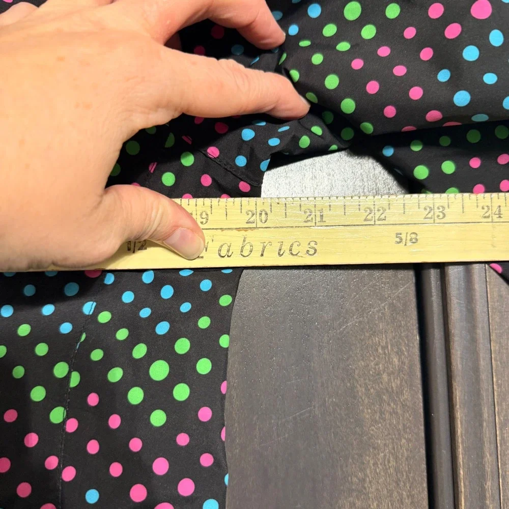 The North Face Girls XL 18 HyVent Rain Jacket Black‎ Multicolor Polka Dot Hooded